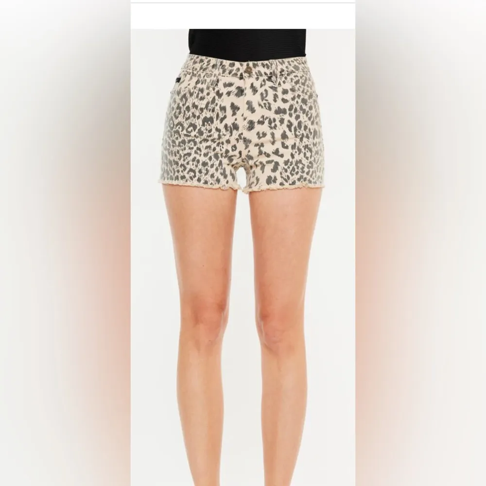 Animal print KanCan Tan and Black Jean Shorts Stylish and Versatile - Image 4