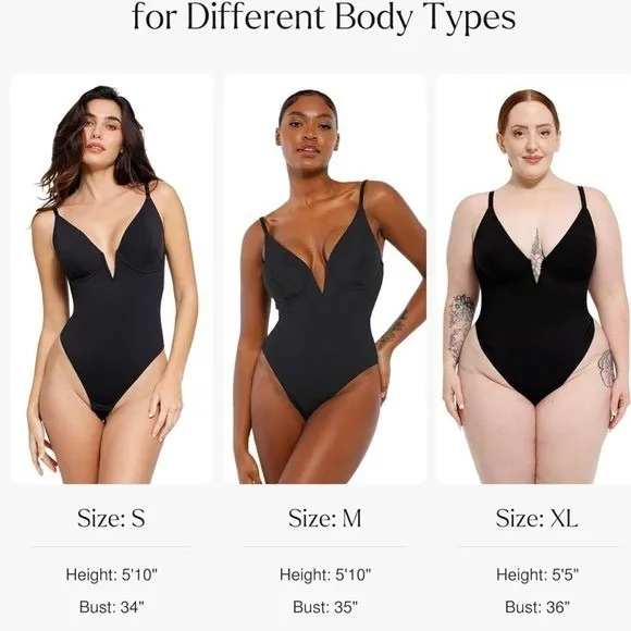 NWT Popilush Pink Shapewear Bodysuit with Plunge Neckline Sz XXL - Image 5