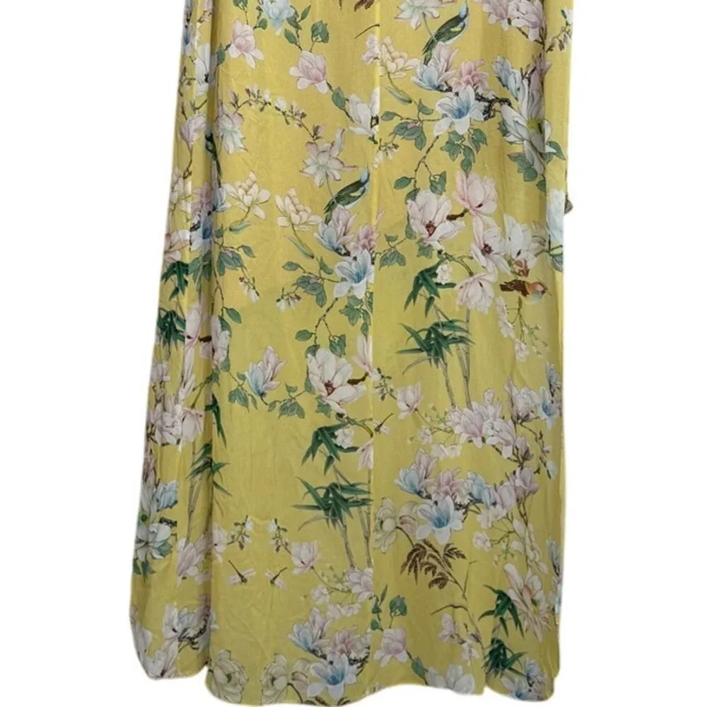 Slate & Willow Floral One Shoulder Hi Low Popover Bodice Maxi Dress 4 Yellow - Image 8