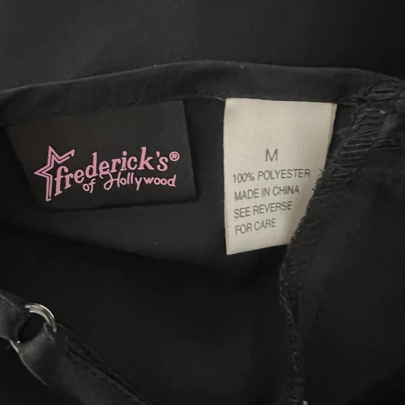 Fredericks Of Hollywood Lingerie Chemise Slip Bow Ties Sz Medium Black Coquette - Image 9