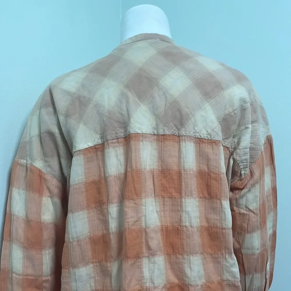 IRO Mayra Monocrome Checkered Plaid V Neck Blouse - Image 14