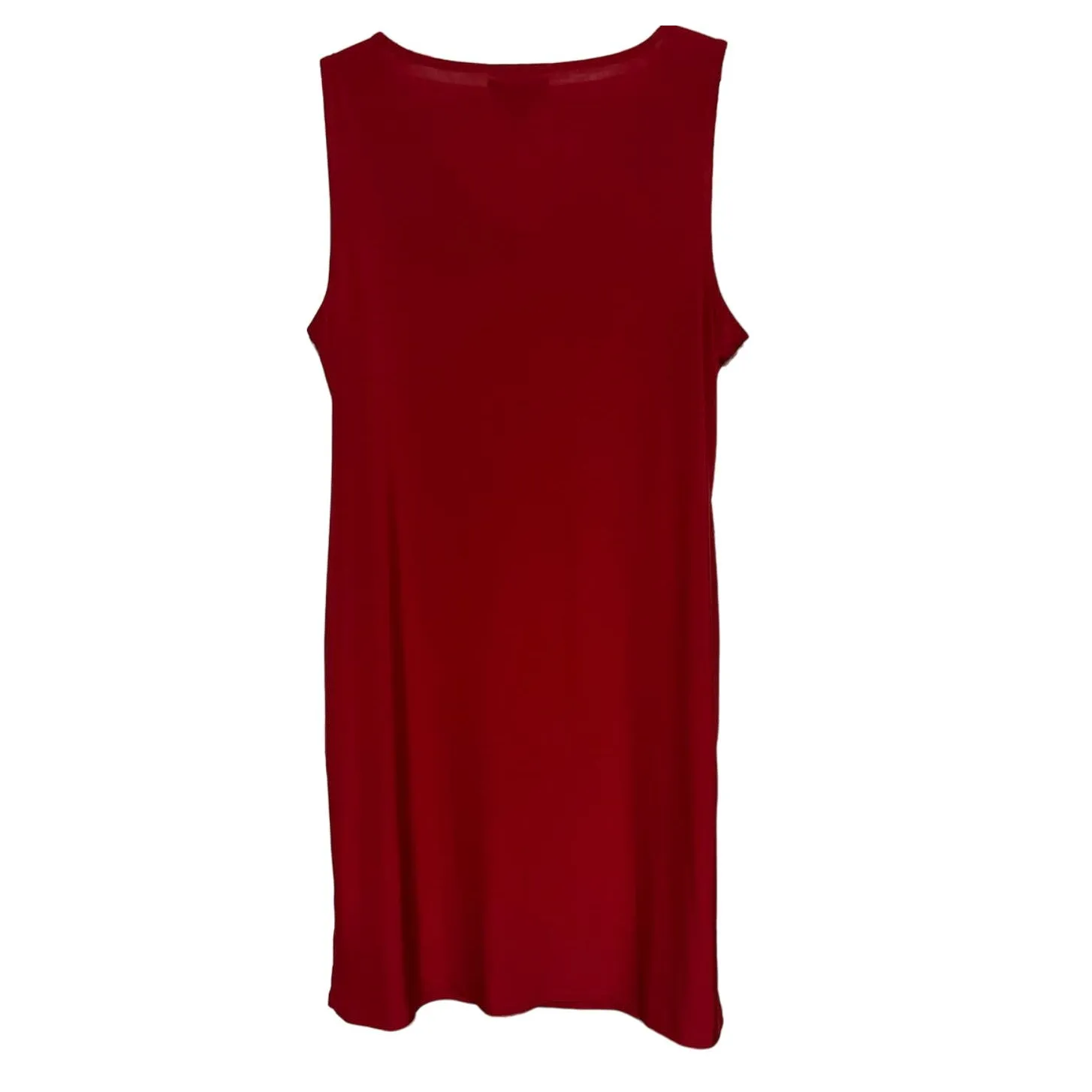 Dana Buchman Women's Sleeveless Scoop Neck Red‎ Dress Pockets Size L - Image 2