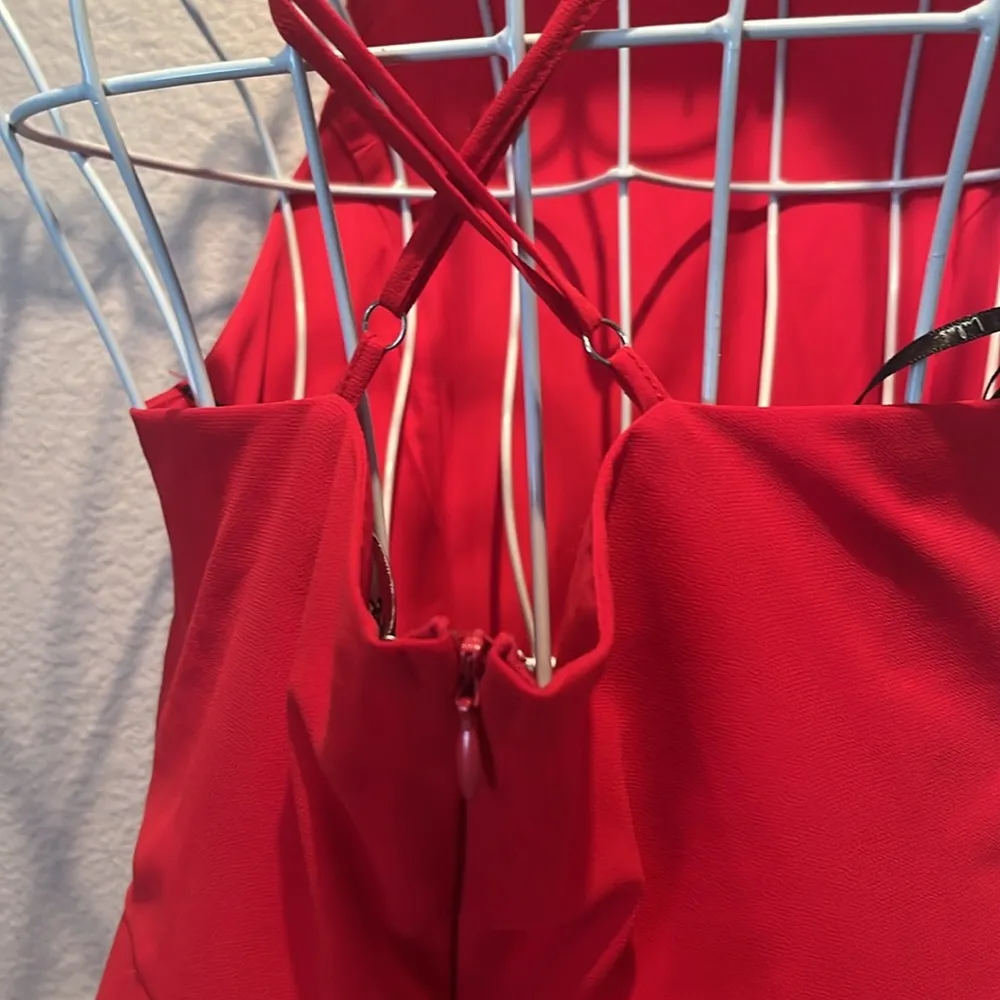 Lulu’s Starlet Red Ruched Maxi Dress Size Medium - Image 11