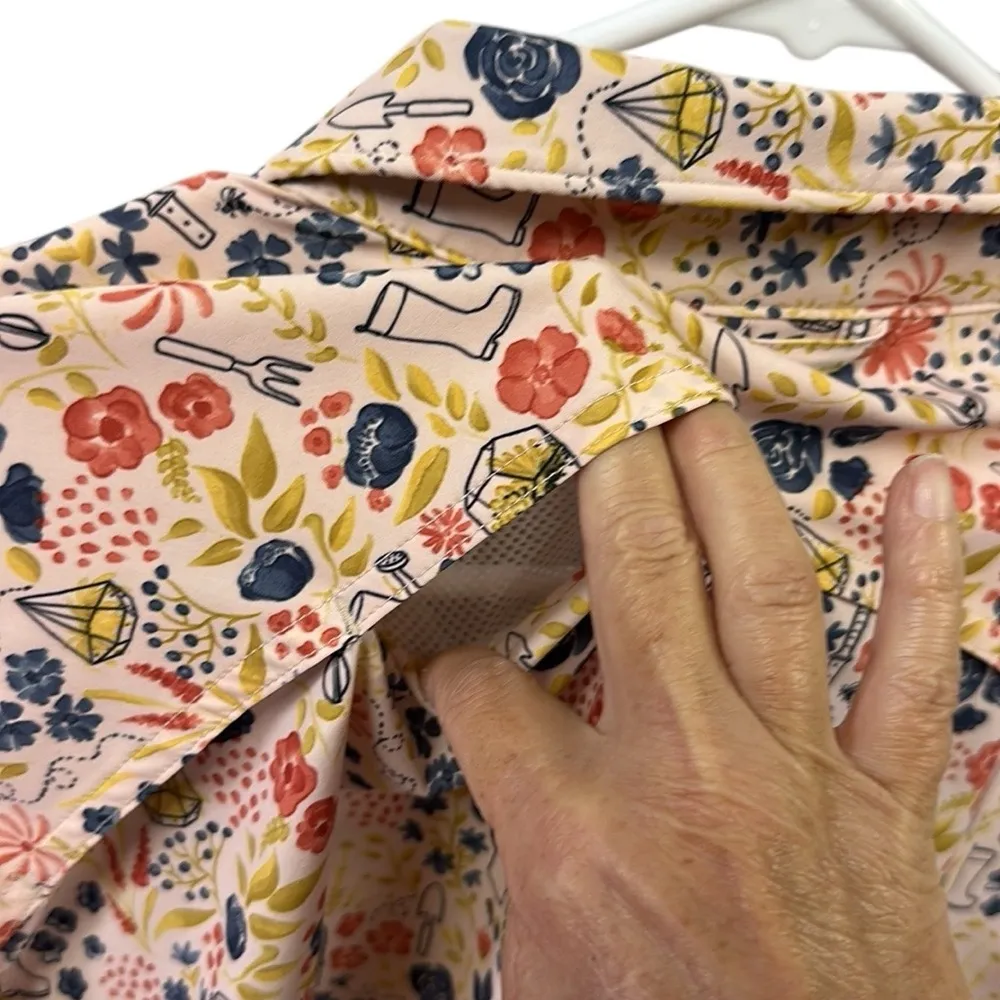 Duluth Button Up Heirloom Gardening Shirt UPF 50 + sun protection Zip Pocket XXL Orange - Image 7