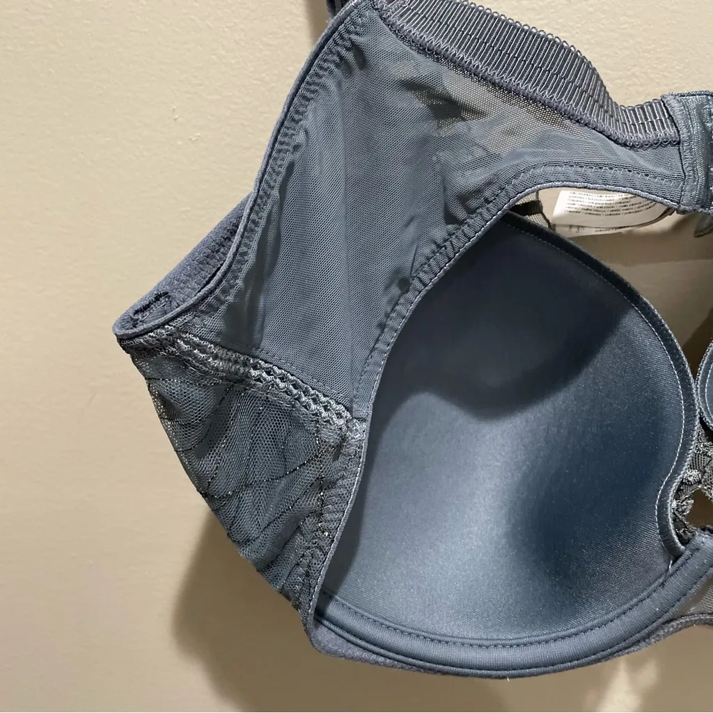 Chantelle Underwire Bra Blue Gray Womens Size 36DD Full Coverage Supportive - Image 7