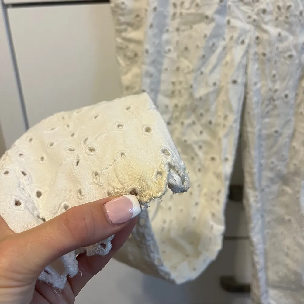 Free People Lace White Eyelet Pants - Image 9