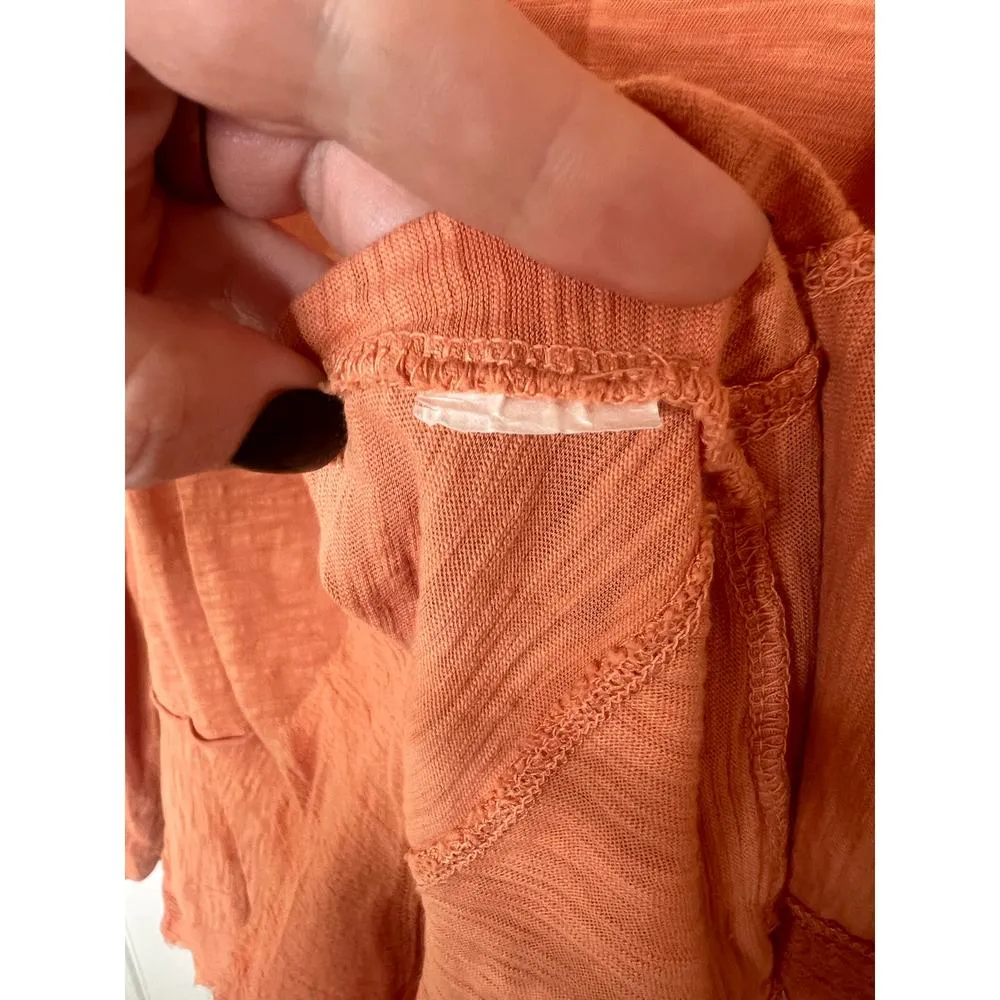 Altar'd State Women's Long Sleeve Orange Top Fringe V-Neck Shirt Size Small - Image 8