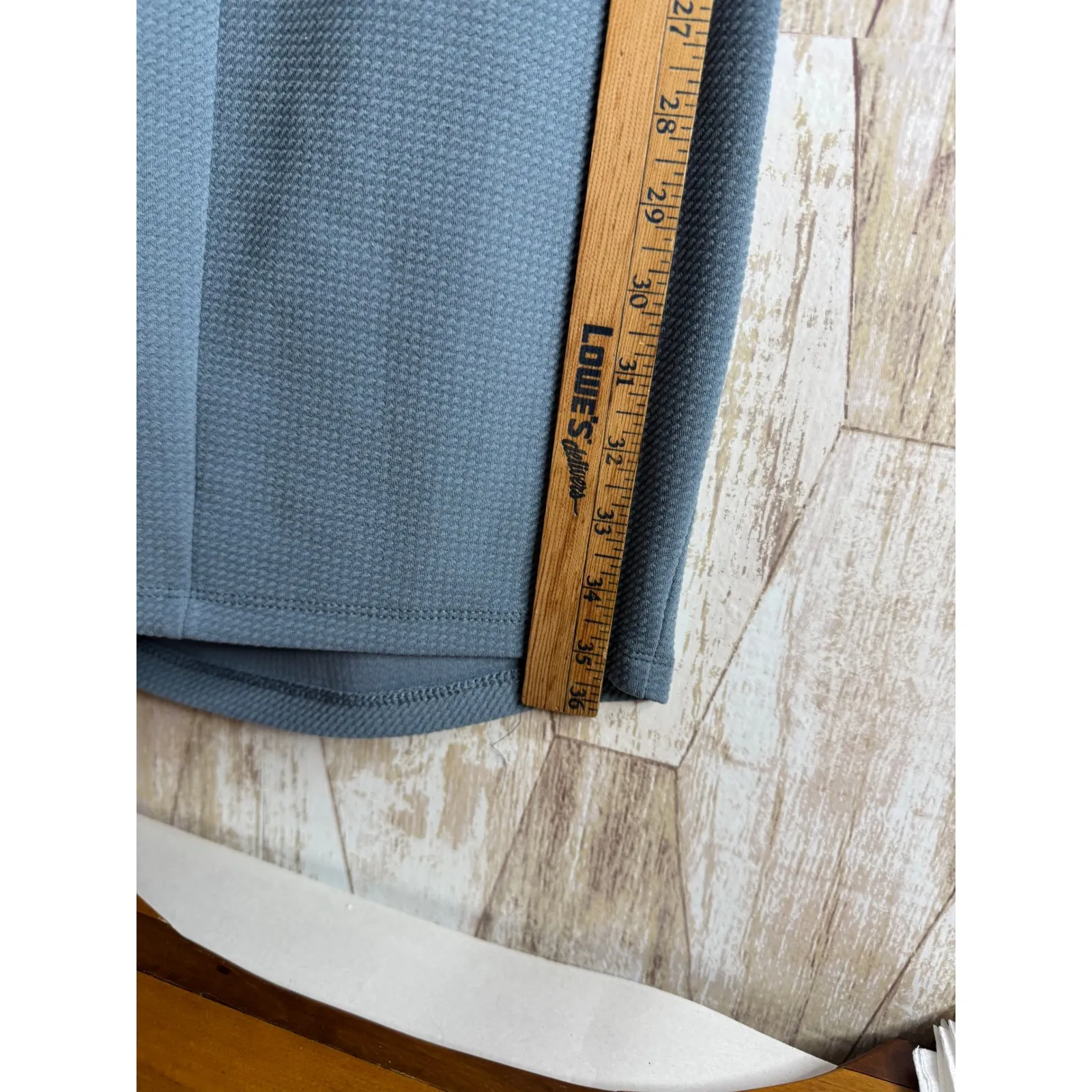 Motherhood Maternity Ruched Side Knit Dress Blue Short Sleeve Size S - Image 5