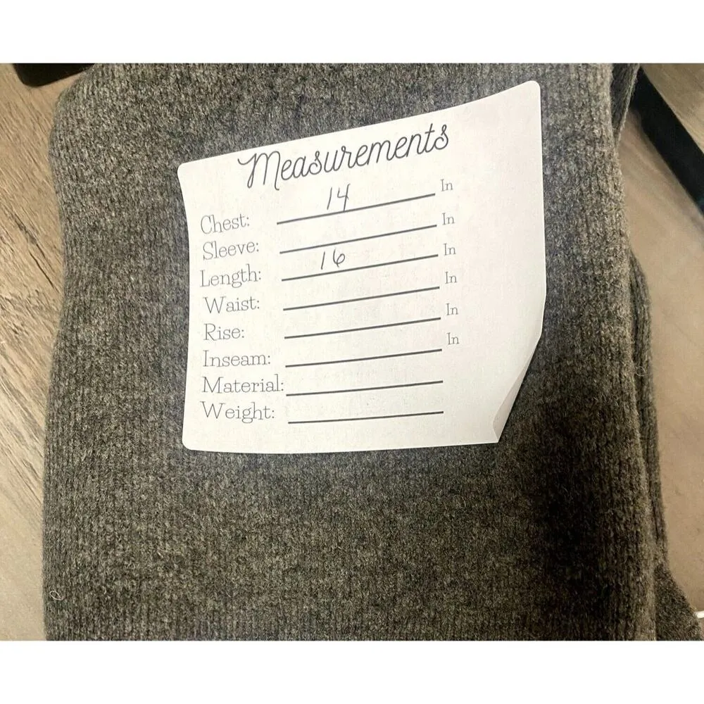 Wool V Neck Solid Cropped Tank Top Pullover Sleeveless Casual M Grey #2984 - Image 7