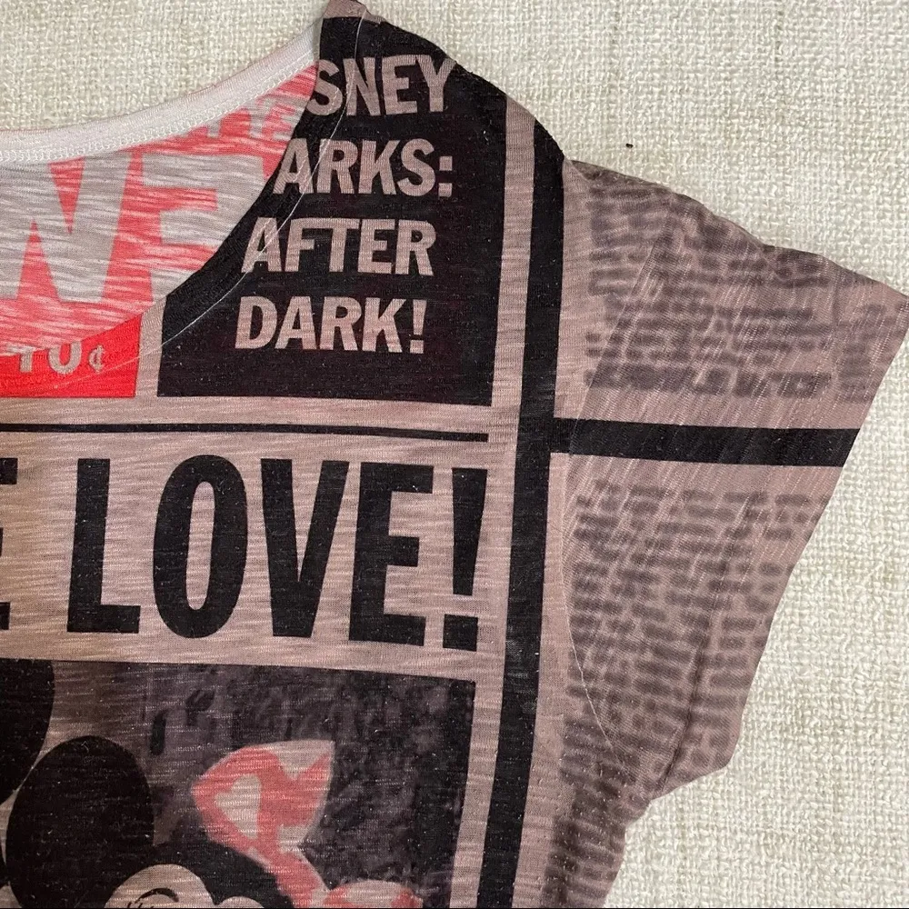Disney  Parks Newspaper Print Women’s Tee - Image 4