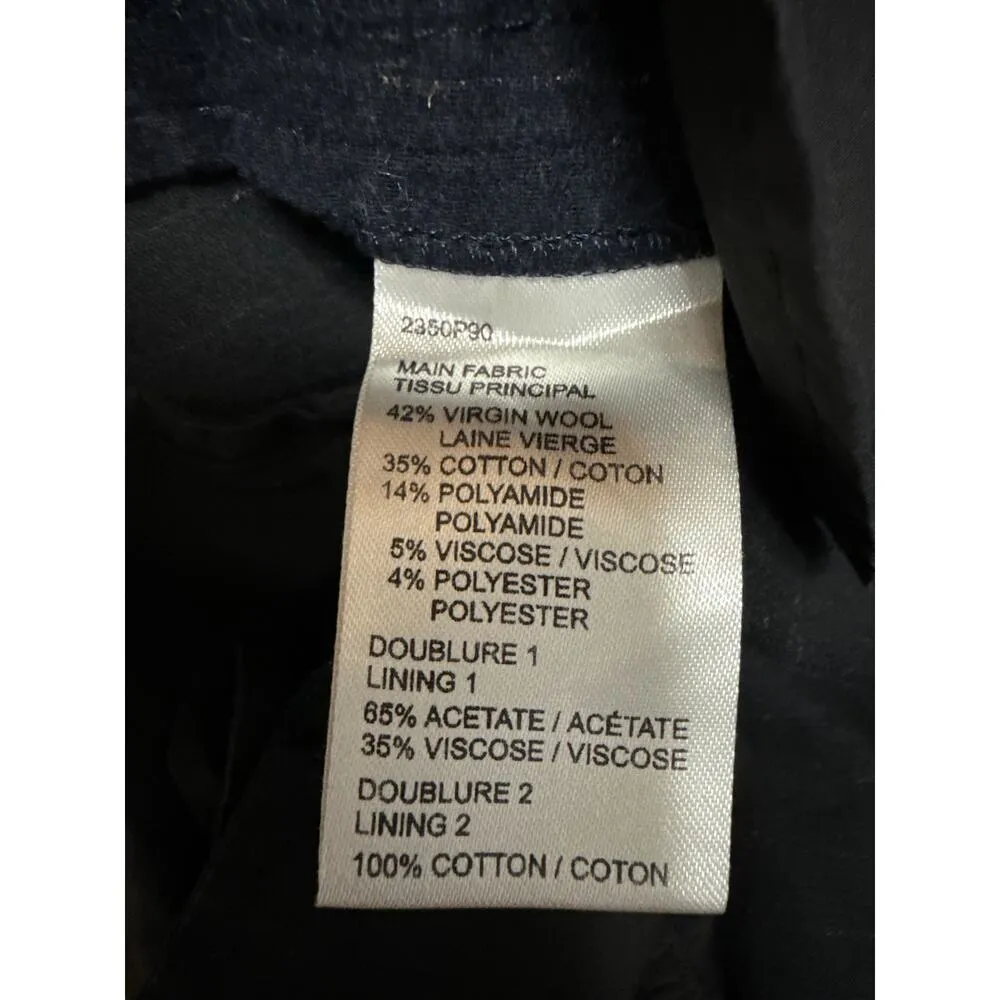 Carven Men's Blue Pinstriped Straight Leg Slim Fit Trousers Suit Dress Pants 38 - Image 5