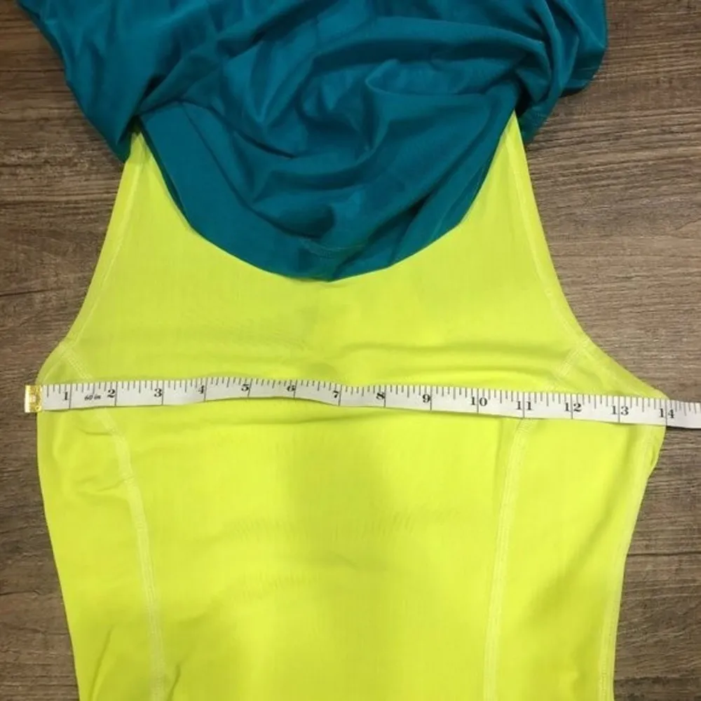 Lucy Layered Cutout Racerback Athletic Shirt Tank Top Tee Shirt XS Extra Small Green - Image 10
