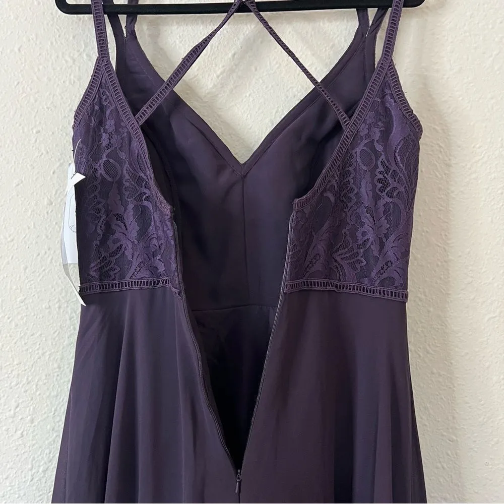 Hayley Paige 5864 Lace Bodice Chiffon A-Line Bridesmaid Maxi Dress Formal Gown - Image 10