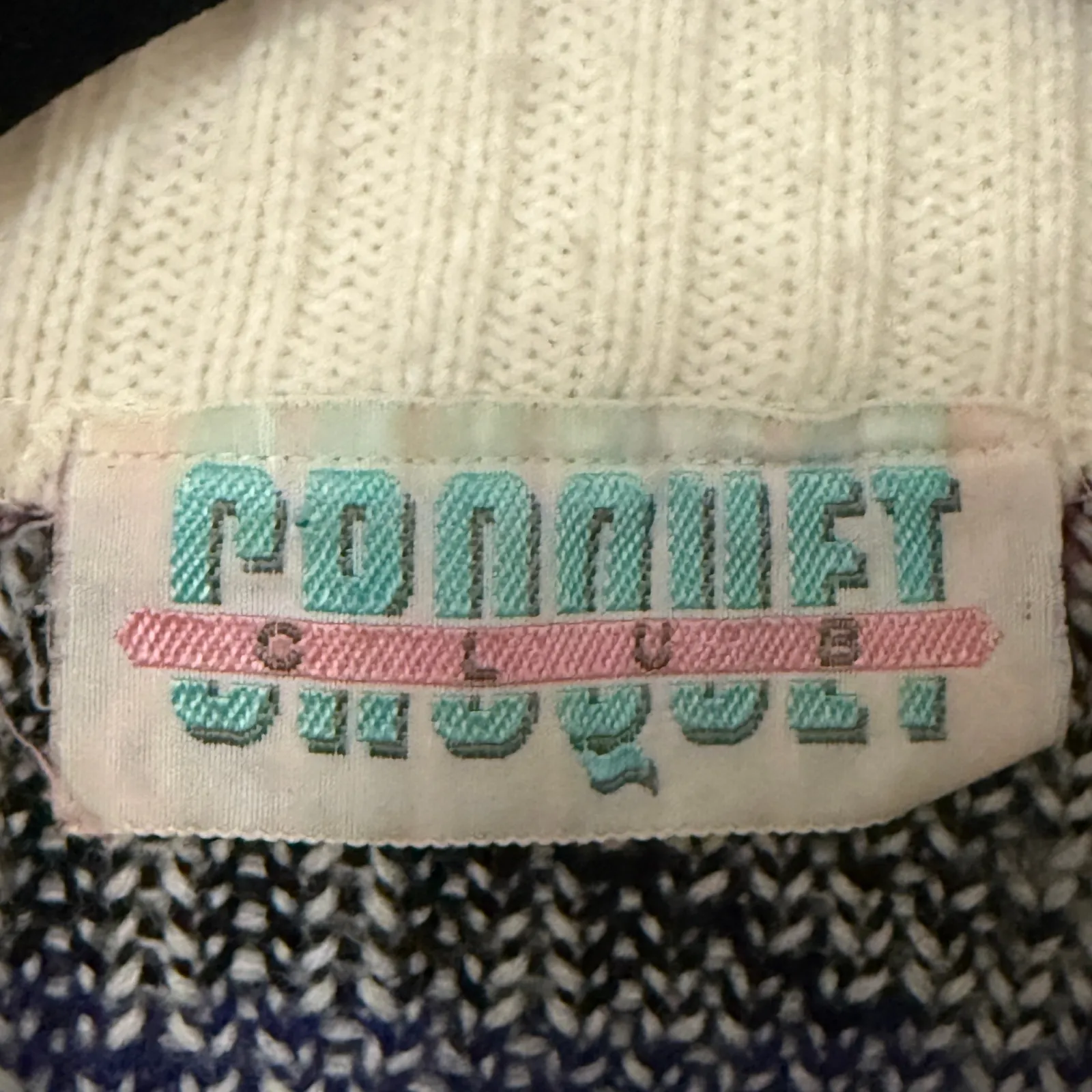 Vintage 80s Croquet Club Knit Grandpa Oversized Sweater Coogie Style 3D Burgundy White Size M - Image 5