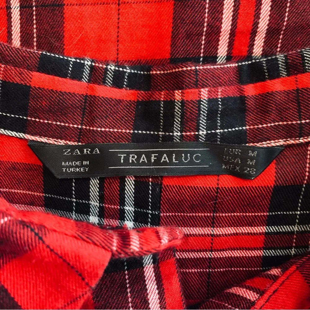 ZARA TRAFALUC Flannel Tunic Dress Sz: M - Image 8