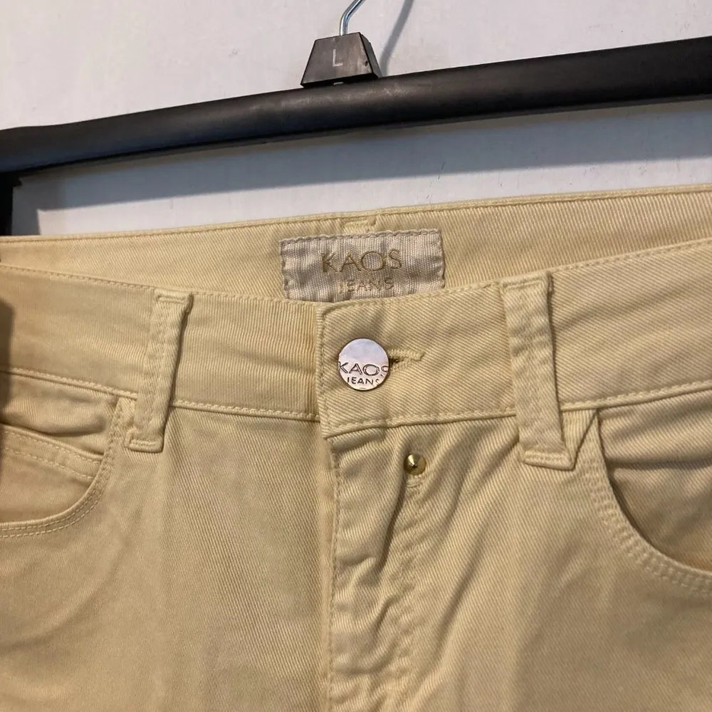 Kaos women's size 33 mustard yellow super stretch skinny slim jeans 32x30 33x30 - Image 2