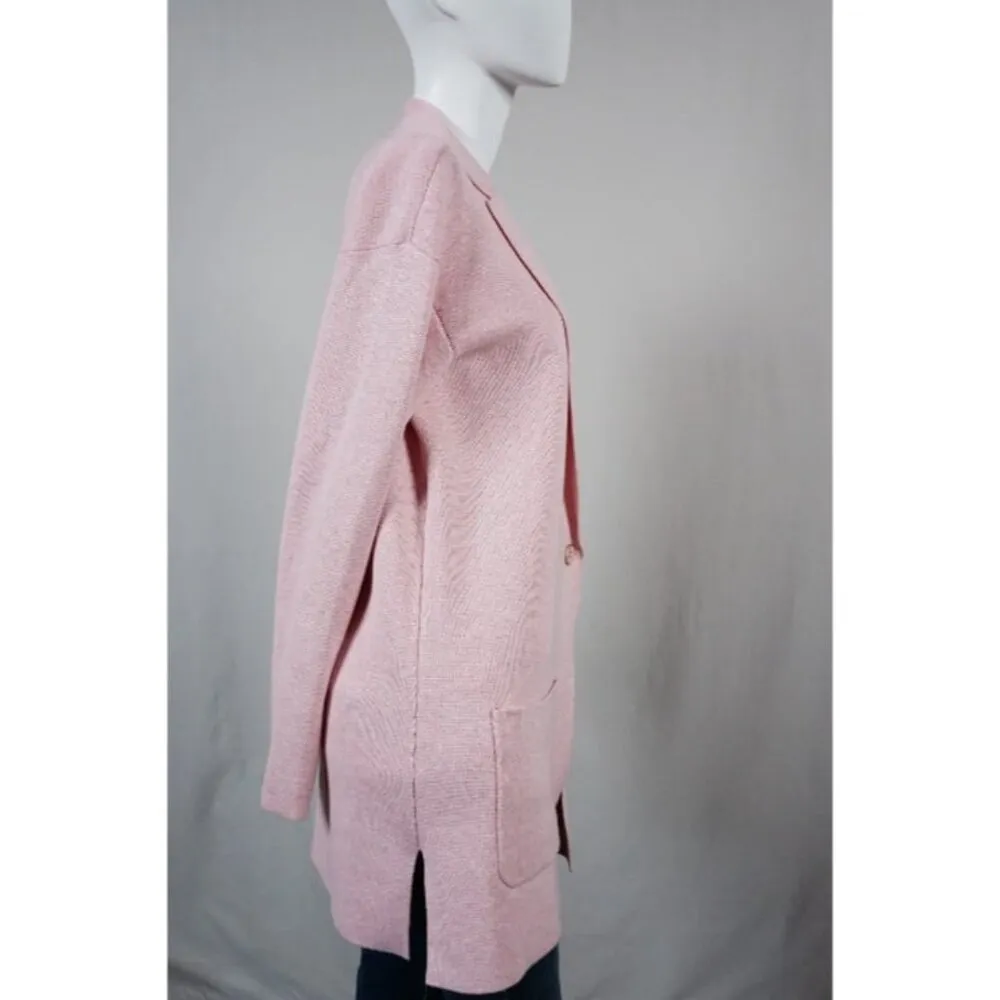 TALBOTS PINK CARDIGAN Open Sweater Blazer Size M - Image 3
