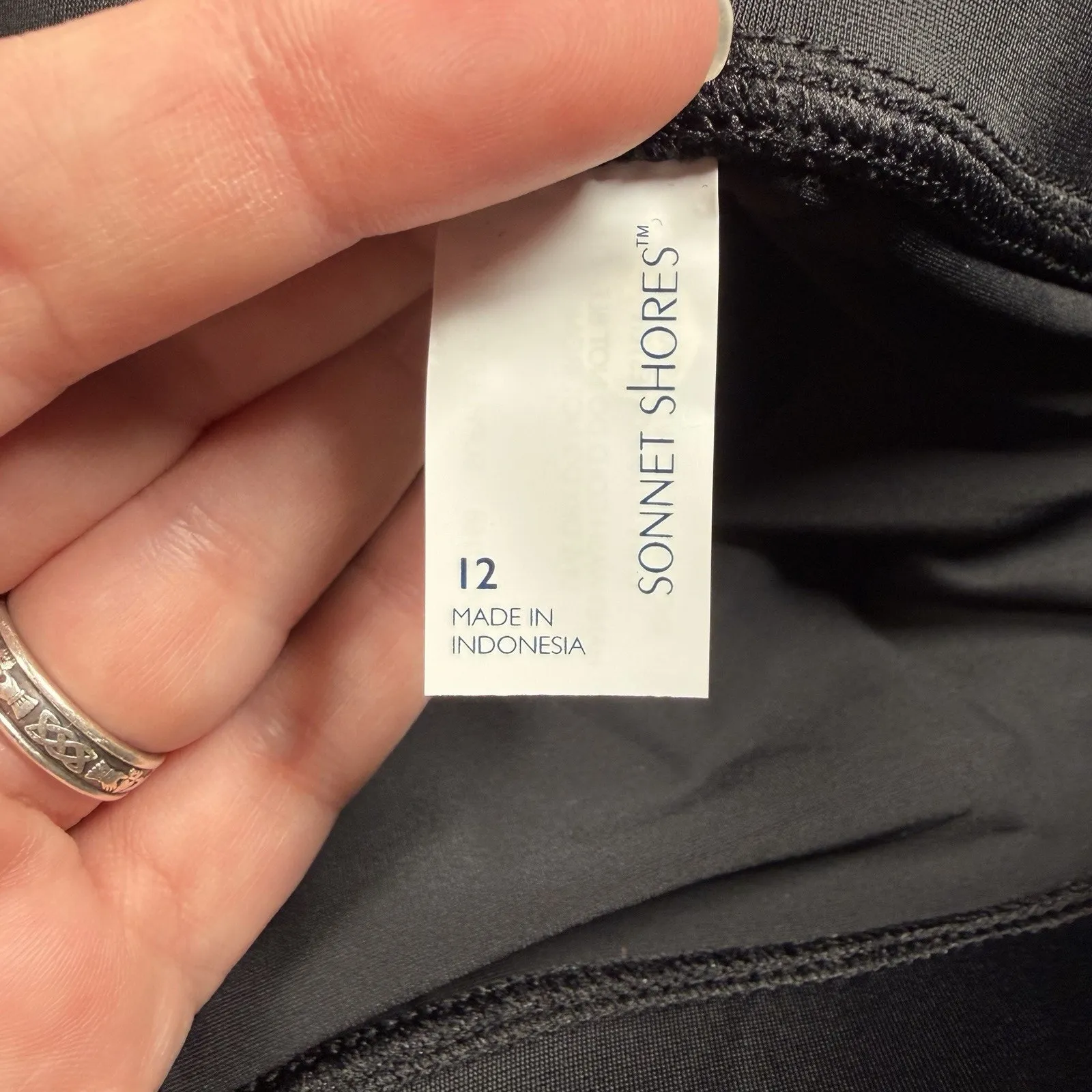 Sonnet Shores Swim Skirt Womens Size 12 Black Mid Rise Full Coverage NEW - Image 3