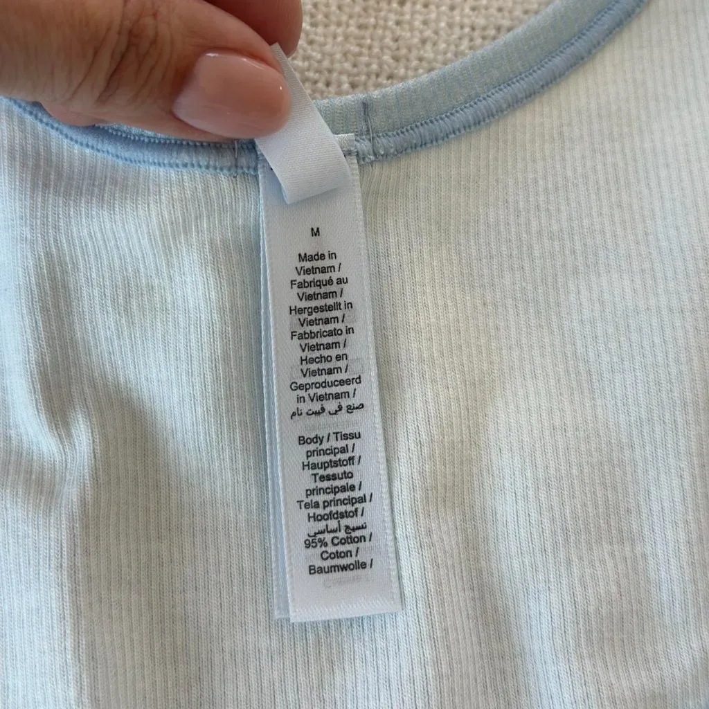 Skims Cotton Rib Tank in Blue Quartz Cloud Print, Size Medium - Image 6