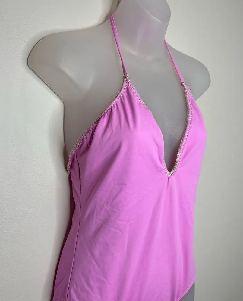 Victoria’s Secret Pink One Piece Swimsuit low v neck size medium - Image 3