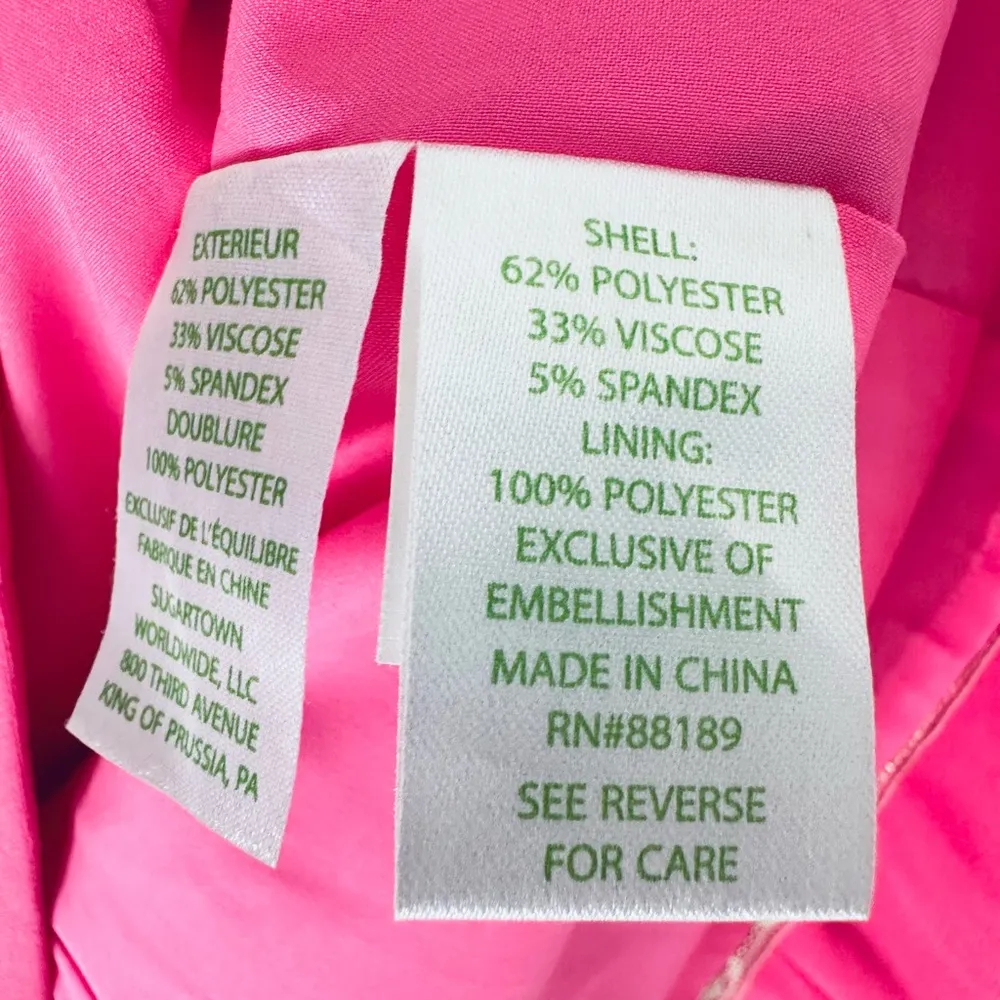 Lilly Pulitzer Largo Beaded Shift Sleeveless Neon Pink Dress Size 0 - Image 11