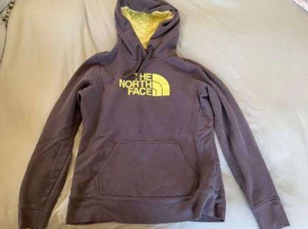 The North Face Grey/Neon Green Hoodie - Image 2