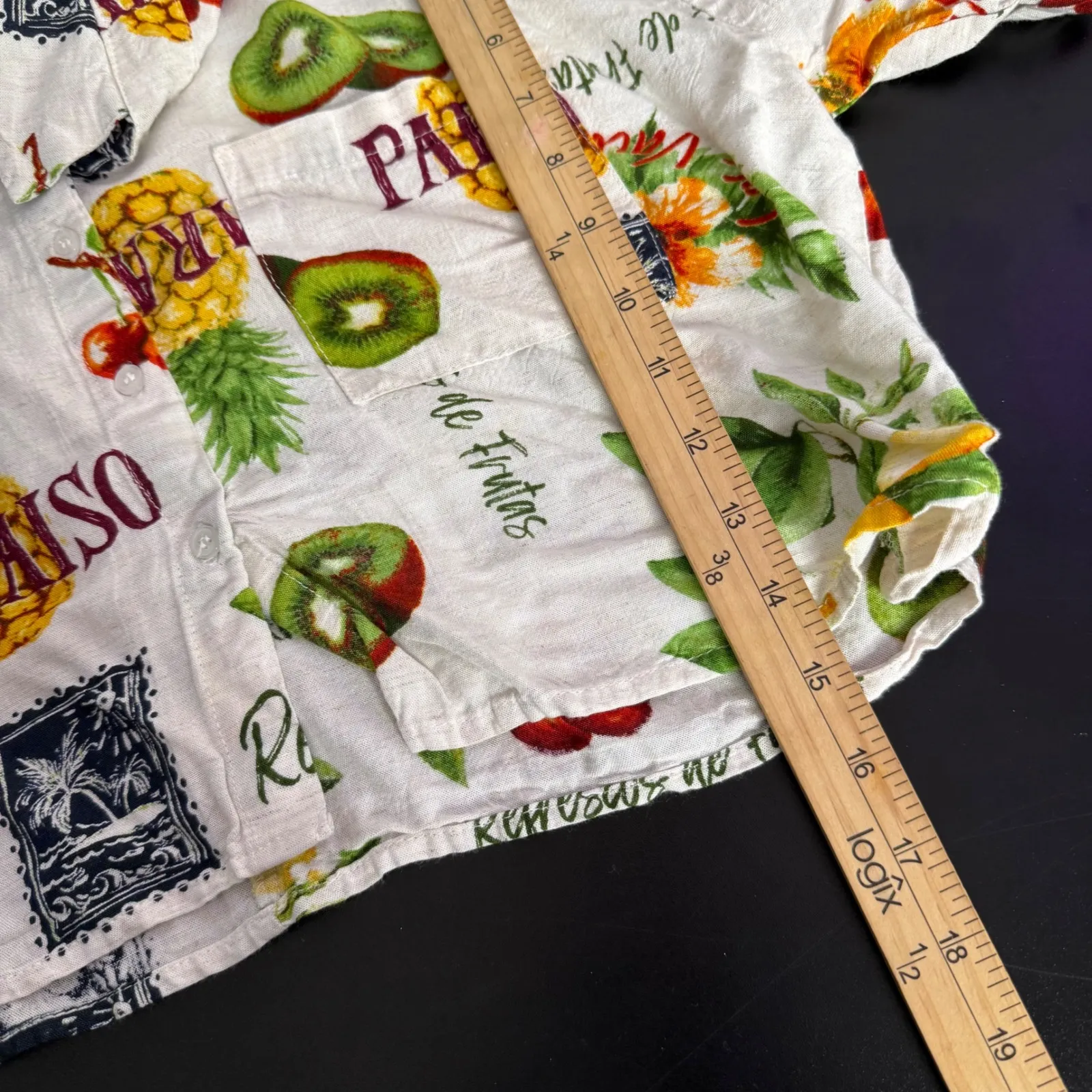 Live A Truth Fruit Print Crop Top Shorts Set Vacation Resortwear Size L Tropical White Size L - Image 10