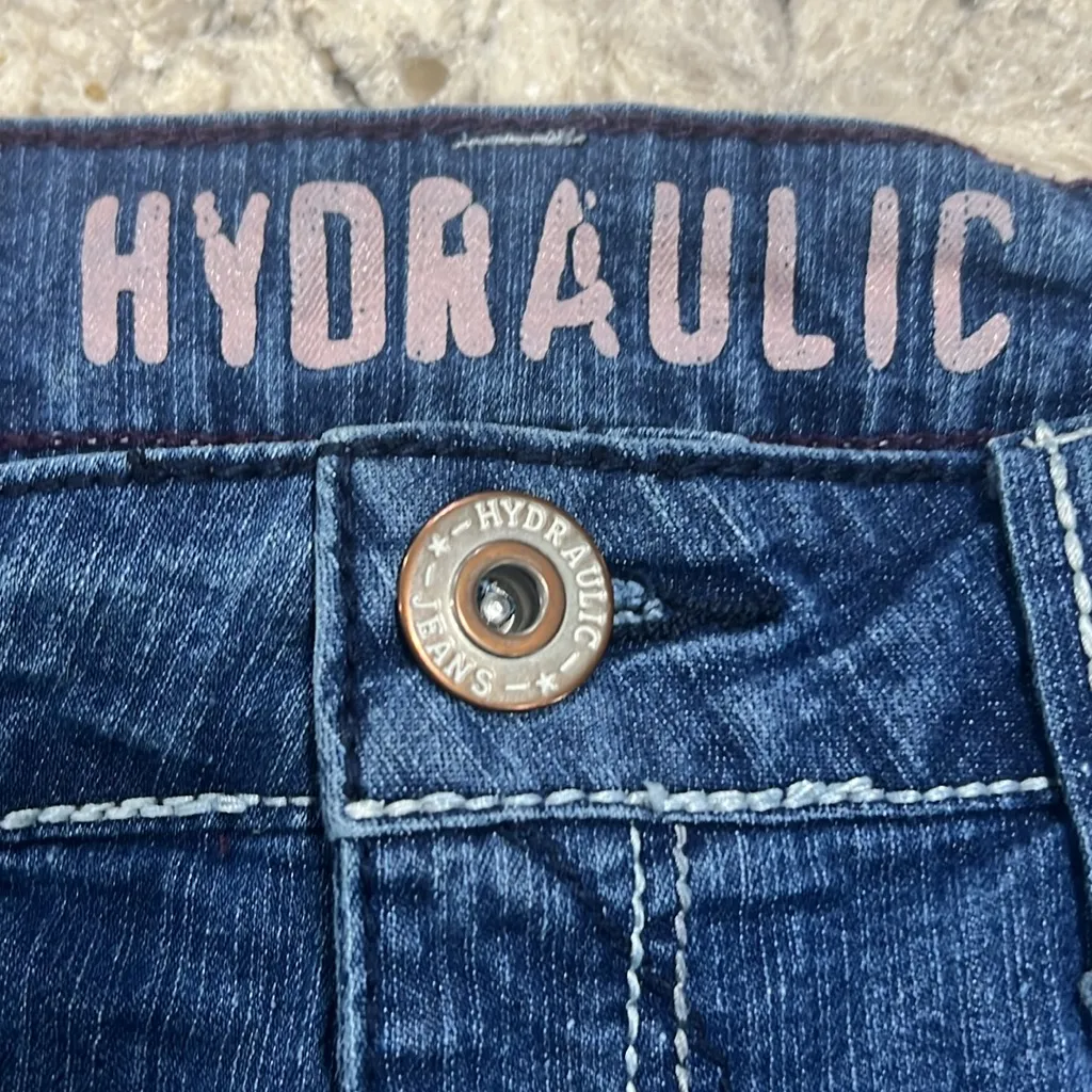 Hydraulic Jeans, Denim Shorts, Distressed, Size 7/8 - Image 4