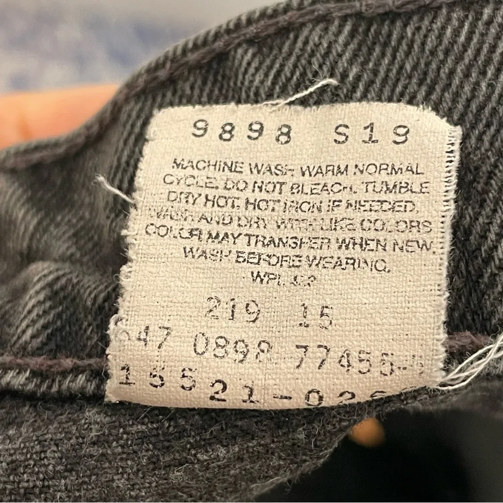 Vintage Levi's 512 Jeans 1998‎ Destroyed Distressed Faded Black Grunge 14 Reg M - Image 8