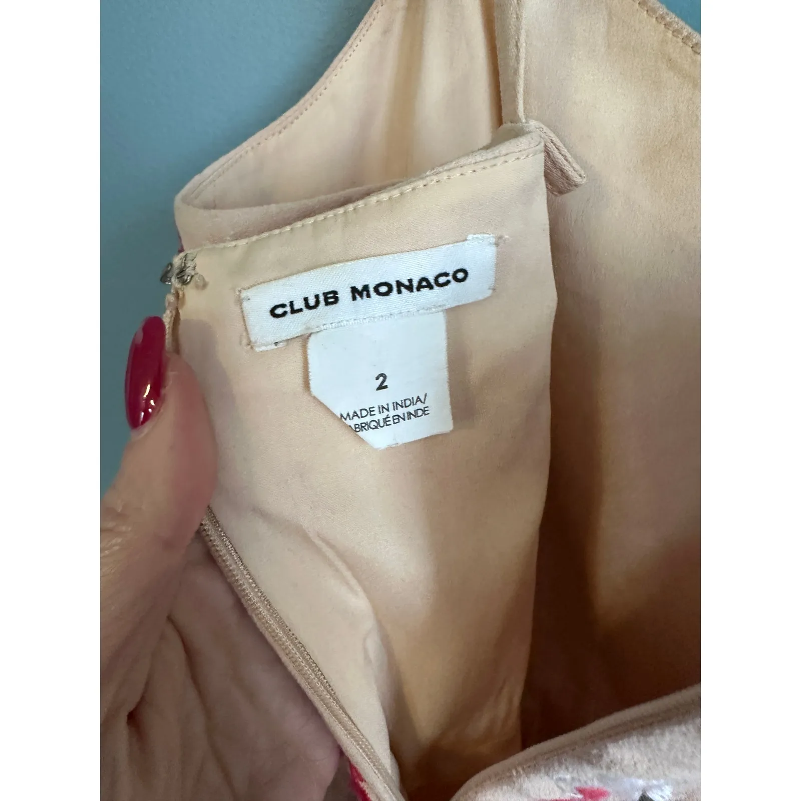 Club Monaco Y2K Floral Pink Sleeveless Mini Dress - Image 4