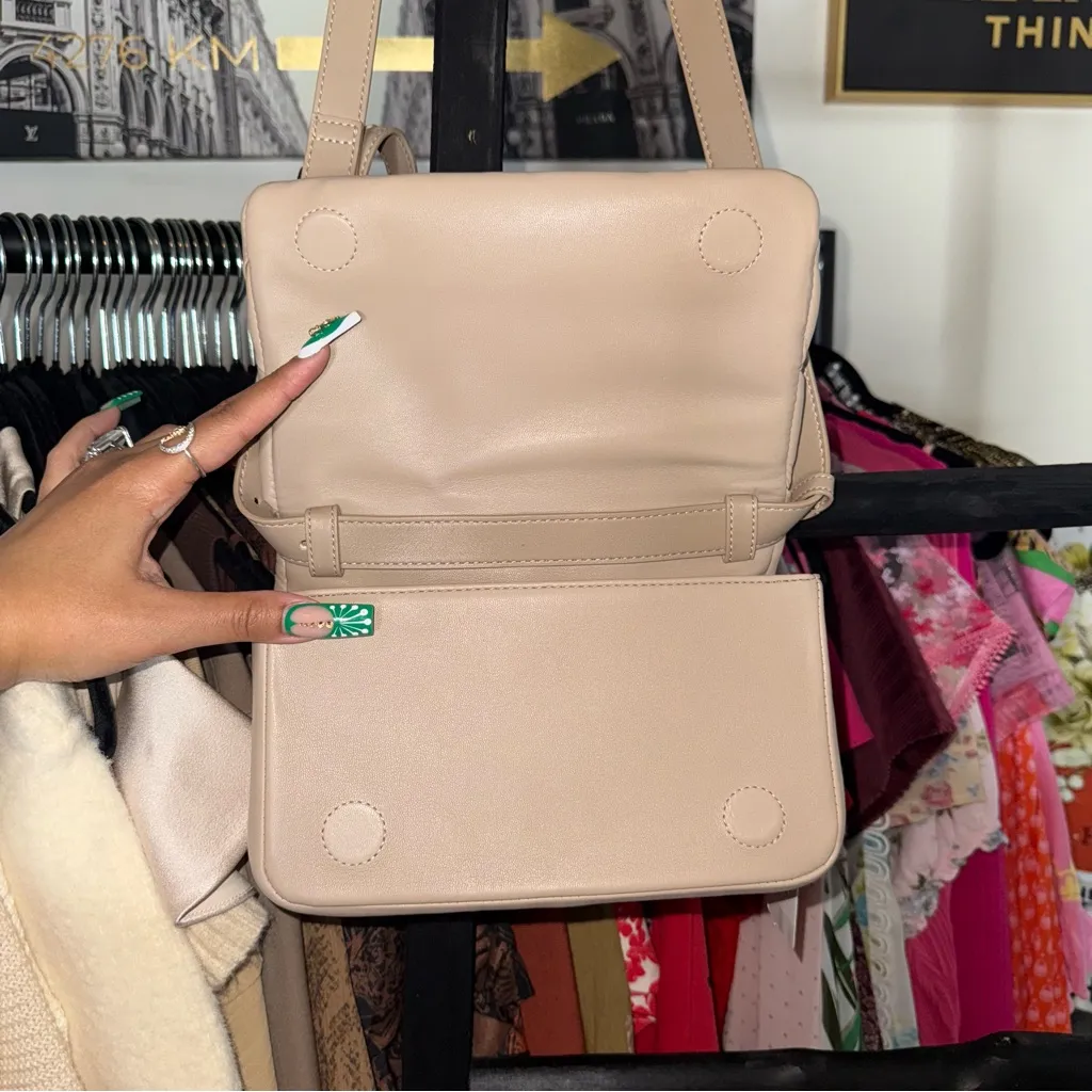 JW PEI Maze Bag in Almond Quilted Vegan Leather Crossbody - Image 11