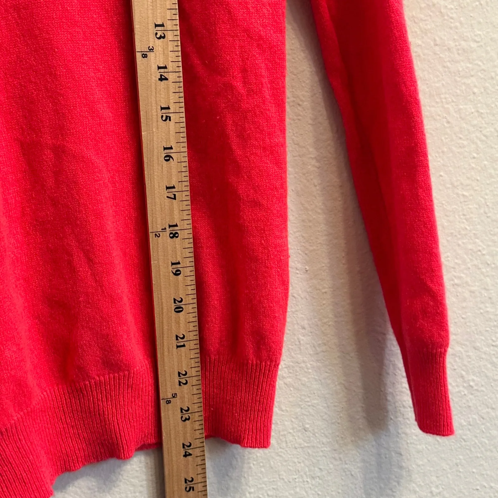 C by Bloomingdales Cashmere Sweater Womens XS Coral RED Crew Neck 2 Ply Pullover - Image 8