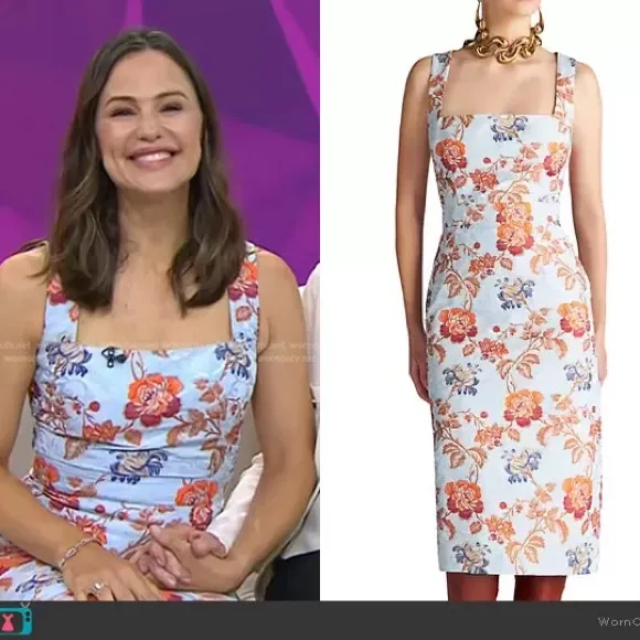 Etro Jacquard Floral Sheath Dress in Pale Blue Multi, Size 36, NEW $2300 - Image 13