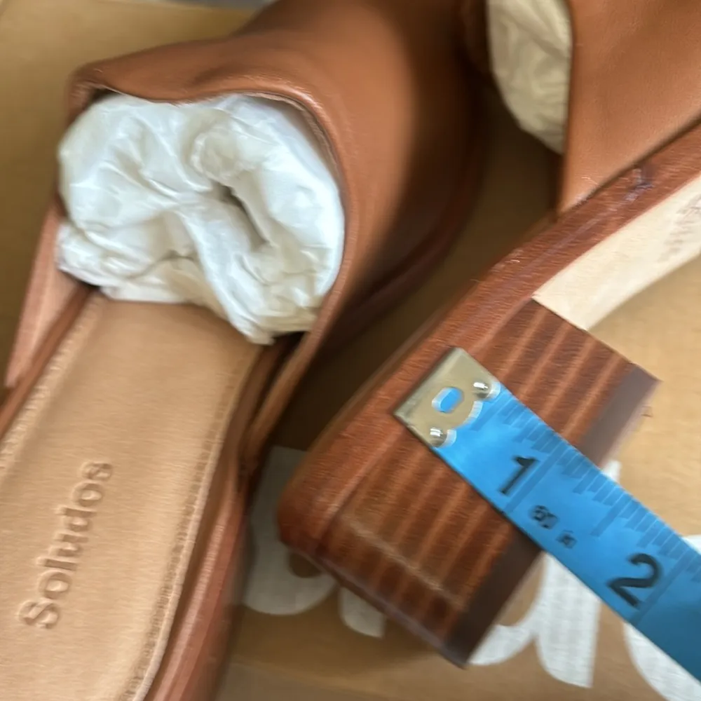 New women’s Soludos Sz 6 brown leather transitional casual Venetian mules shoes - Image 14