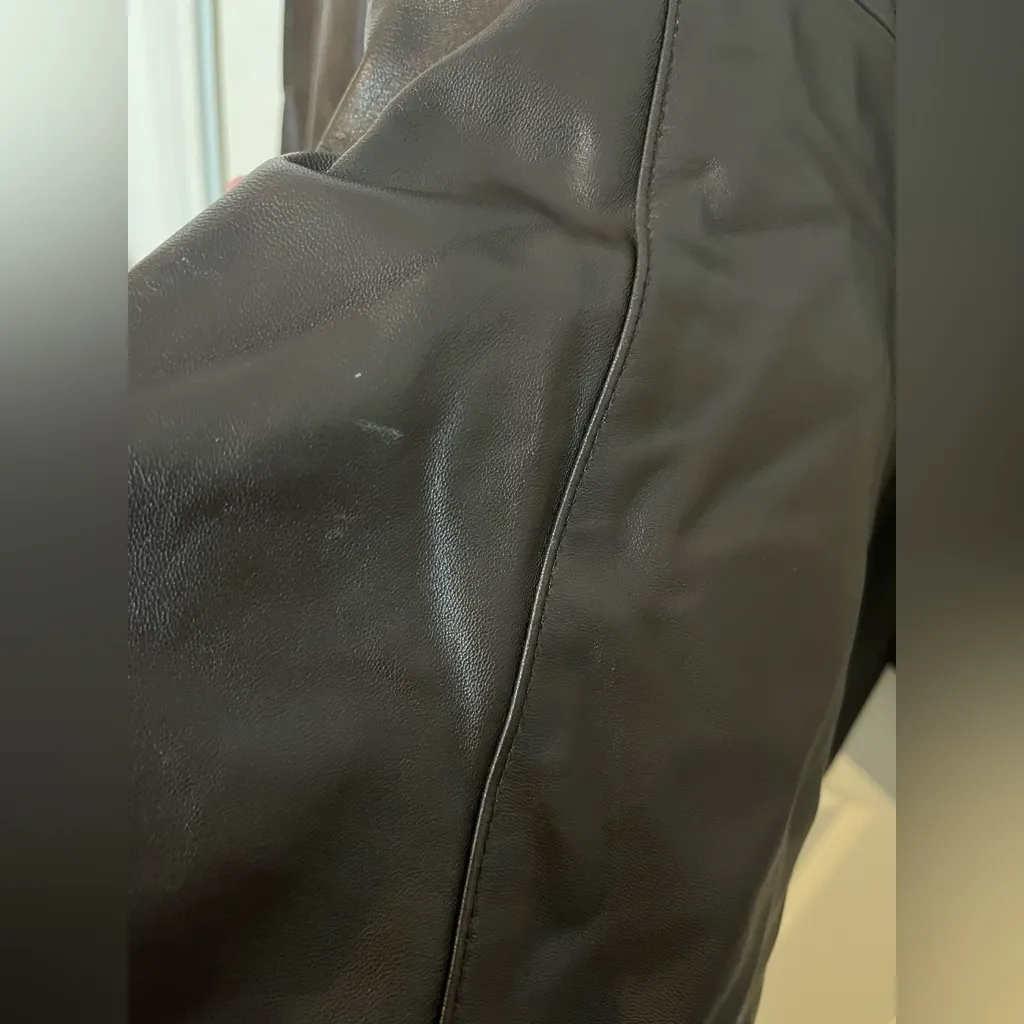 Croft & Barrow 100% Lambskin Leather Button Collared Lined Pockets Jacket Sz L - Image 9