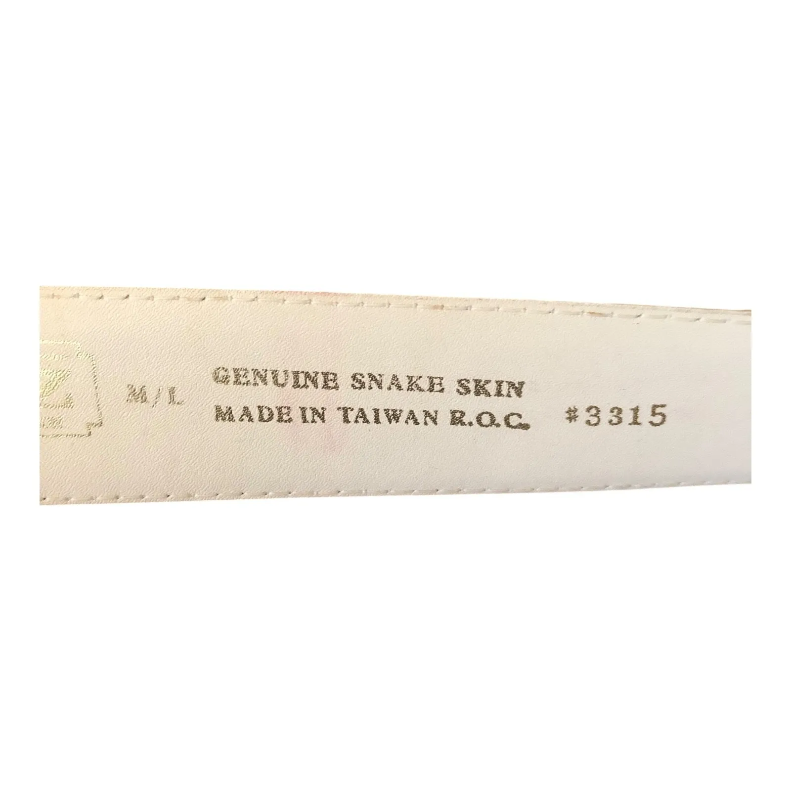 RITZ Accessories Collection Genuine Snake Skin Leather Belt Gold Buckle M/L - Image 4