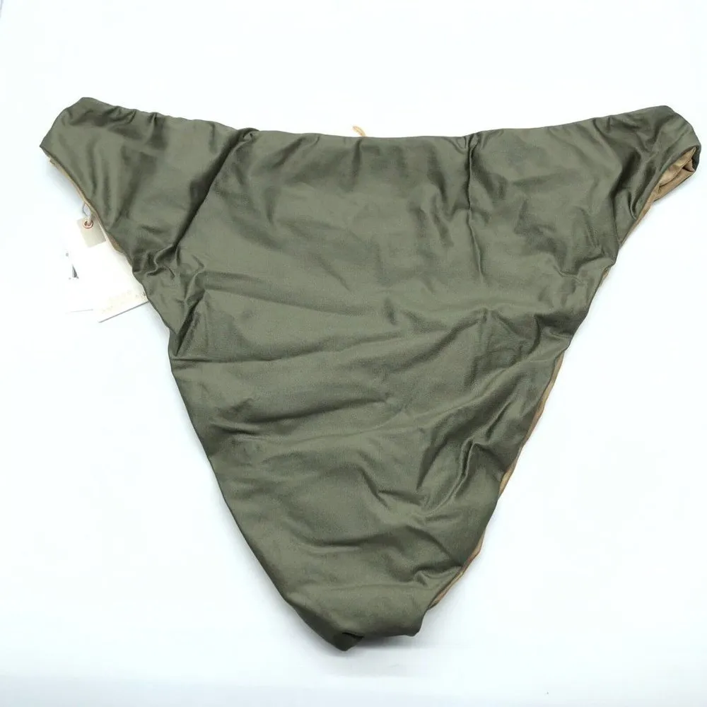 Good American Good Waist Bottom Cheeky High Shine Sage Green Beige 7 US 4XL - Image 5