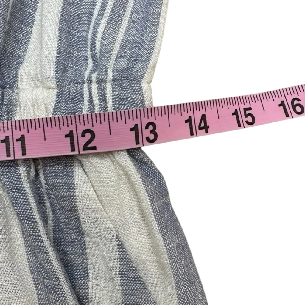 Splendid Blue Striped Linen Romper Size S - Image 7