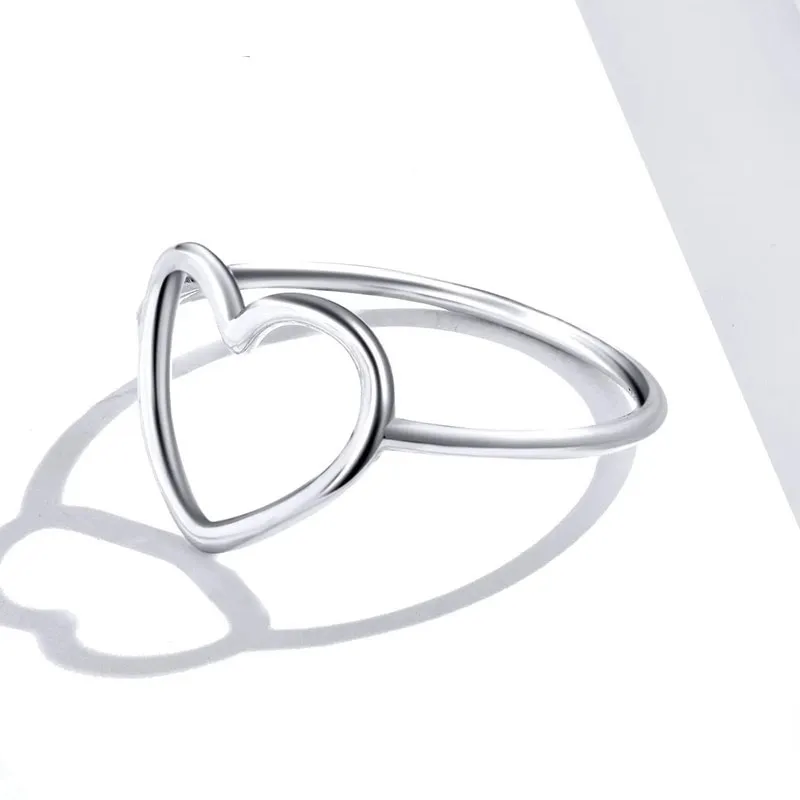SIZE 5 925  Simple Minimalist Heart Ring - Image 3