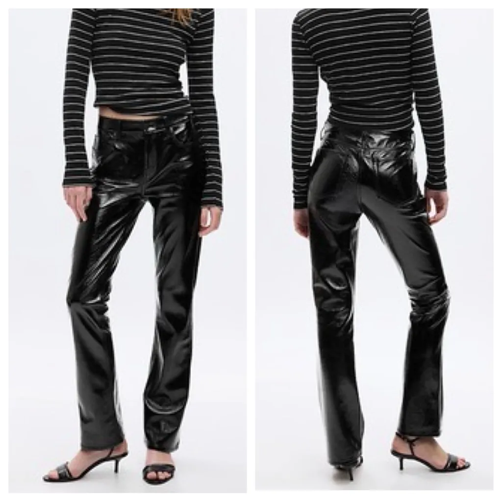 NWT Gap Short Mid Rise Faux Patent Leather Baby Boot Pants size 6 - Image 2