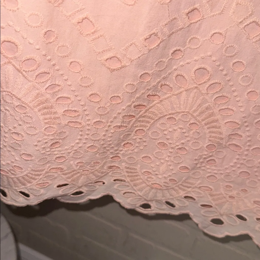 Loft eyelet dress cotton blush pink one shoulder NEW size 6 - Image 4