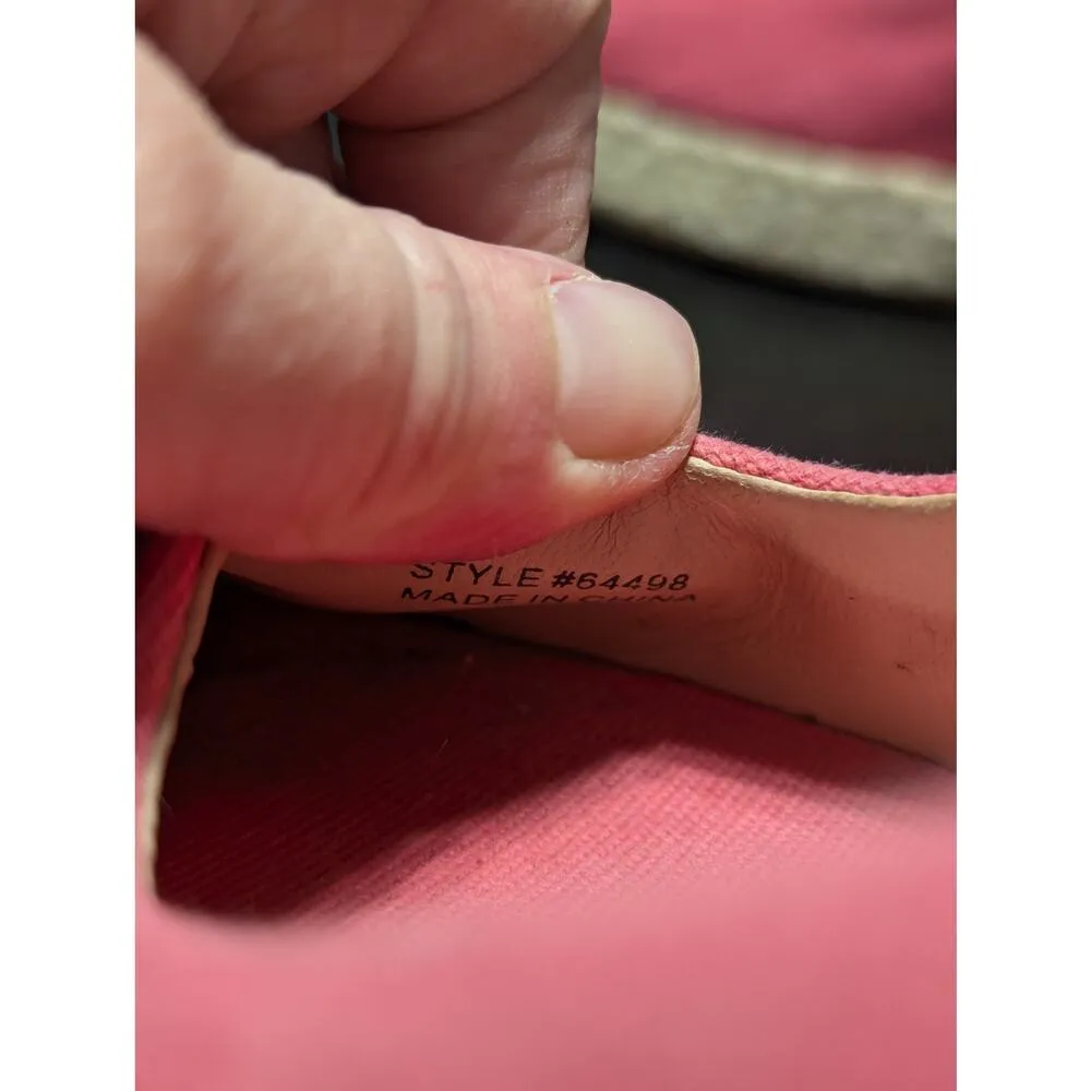 J Crew Seville Espadrille Wedges Canvas Salmon Pink Womens 7.5 Heels Summer Twee - Image 10