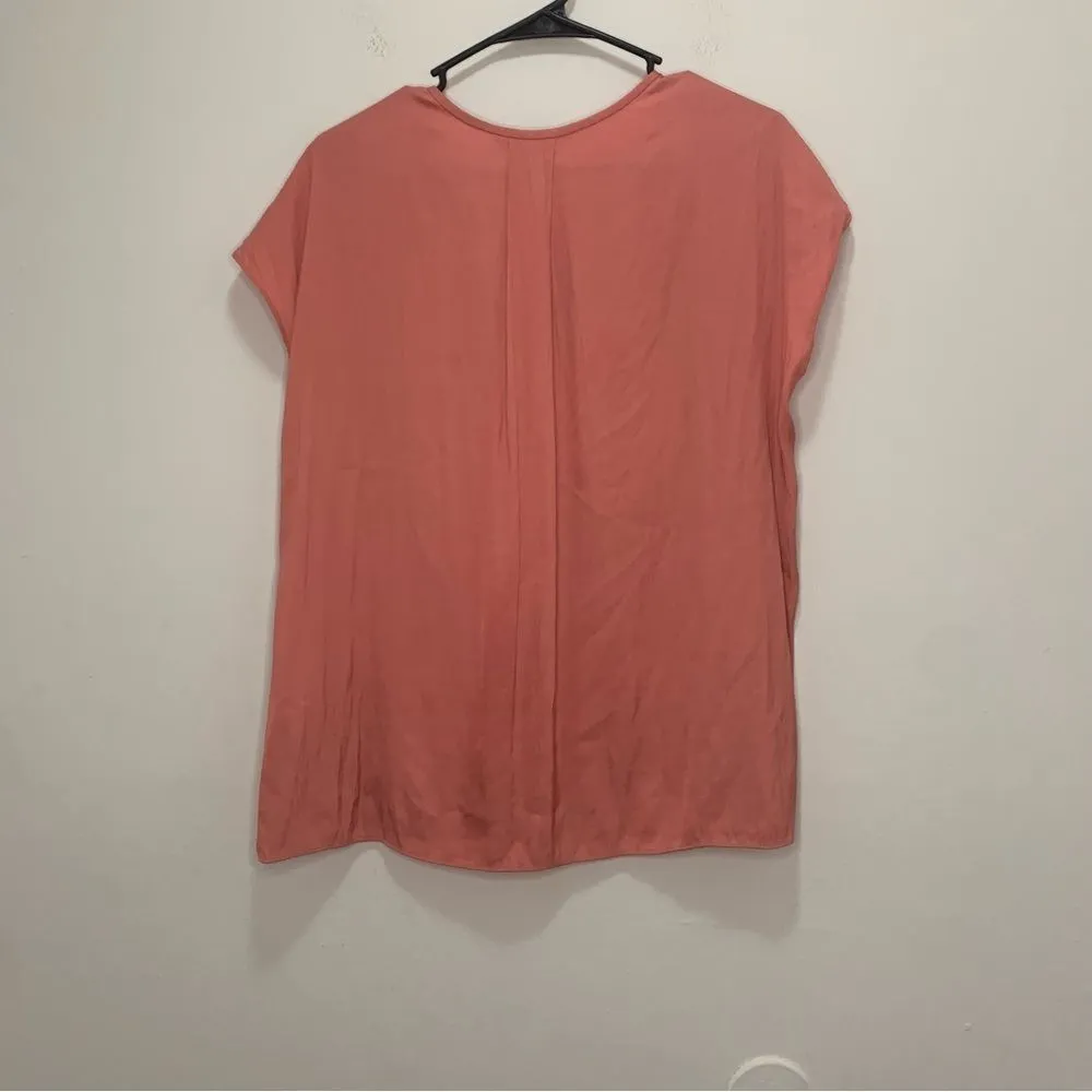 Banana Republic Pink V Neck Blouse‎ Size Large - Image 2