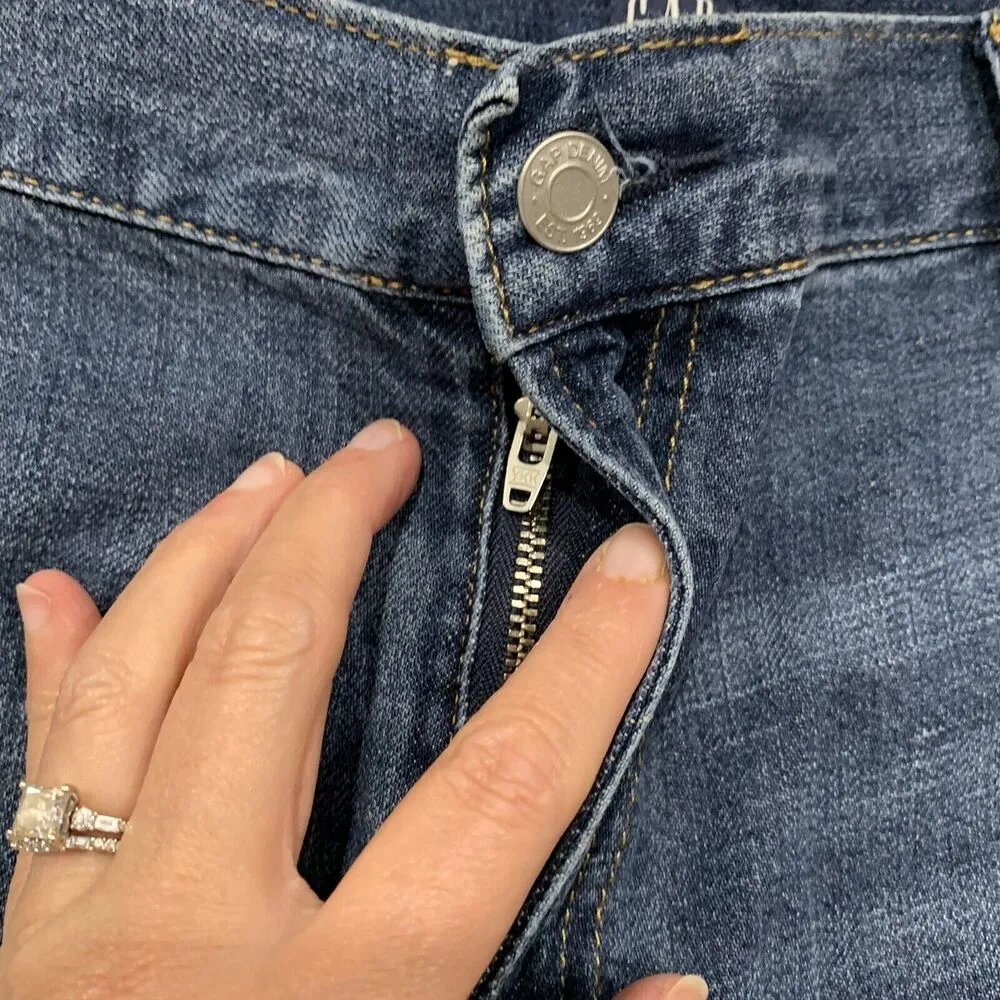 Gap Denim Plus 34 Best Girlfriend Jeans Distress High Rise Dark Indigo Women’s - Image 6