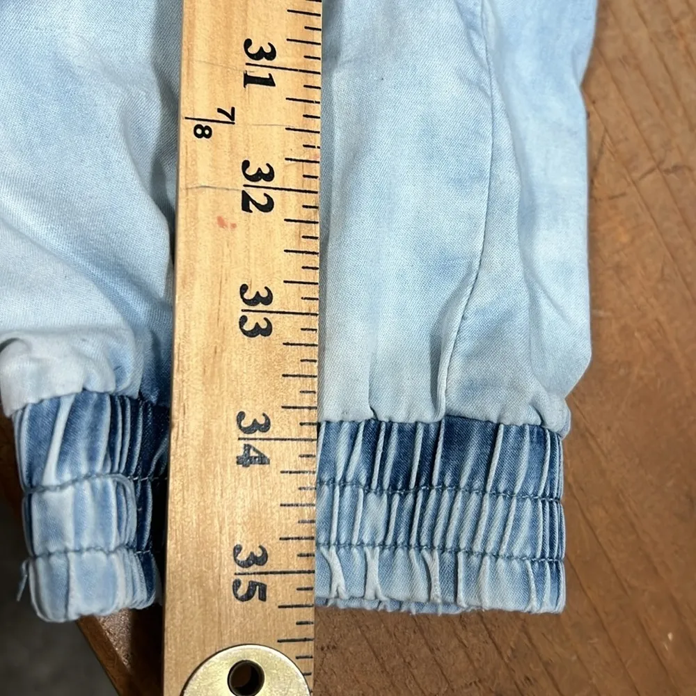 BLUE SPICE size medium pull on pants elastic waist tie front soft slouch casual - Image 8