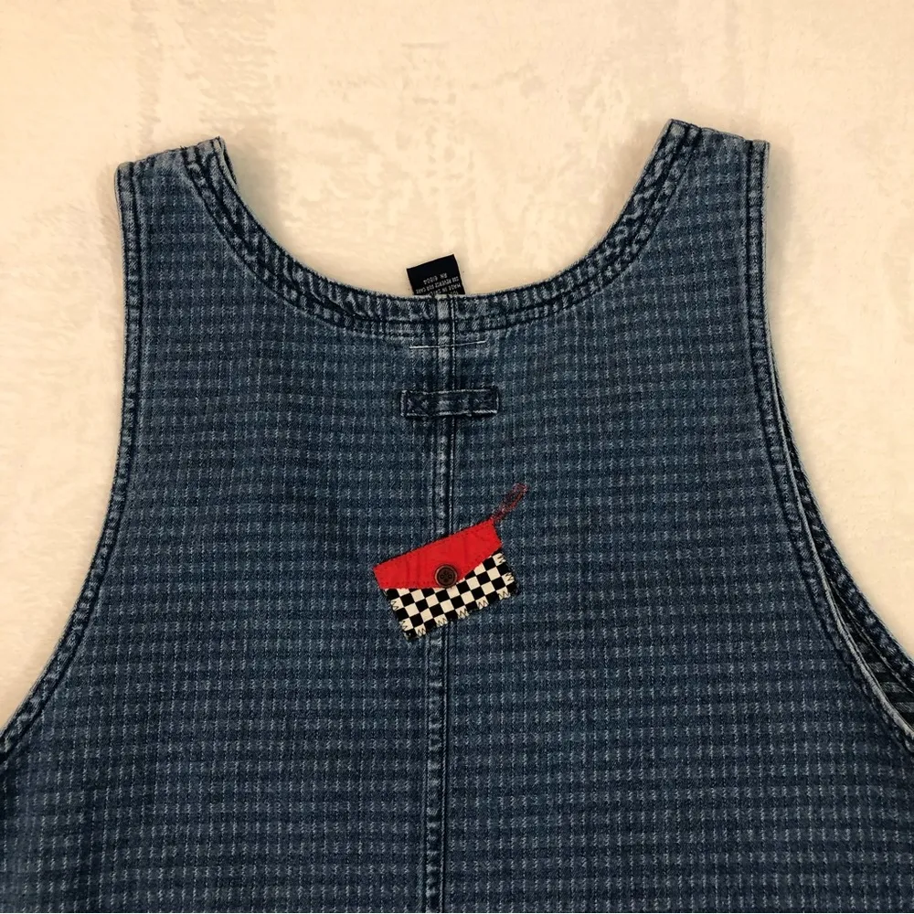 Beverly's Blue Denim Shopping Bags Purses Heels Overall Jumper Dress Womens 14p. Size 14 - Image 11