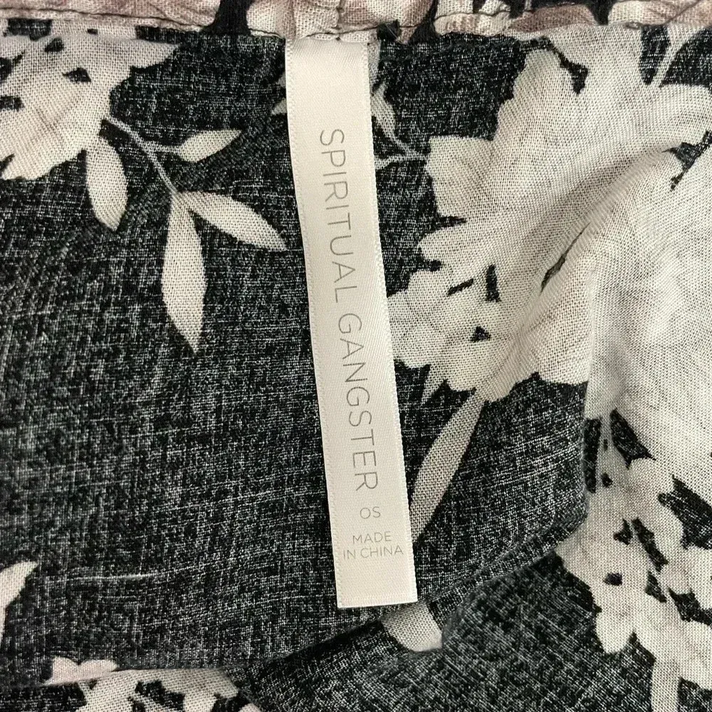 Spiritual Gangster 🌵 Black & Gray Maya Floral Kimono OS - Image 5