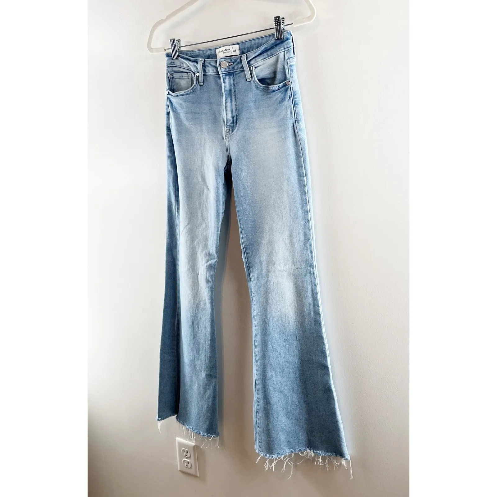 Just Black Mid Rise Straight Bootcut Raw Hem Jeans Light Wash Blue 27 / 4 - Image 9