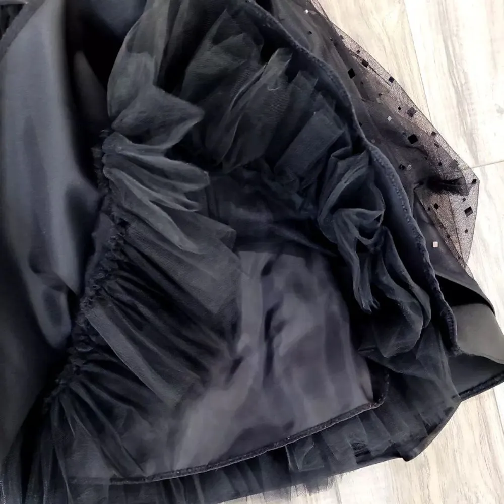 Jessica McClintock For Gunne Sax Black Strapless Netted Embellished Dress 3 - Image 16