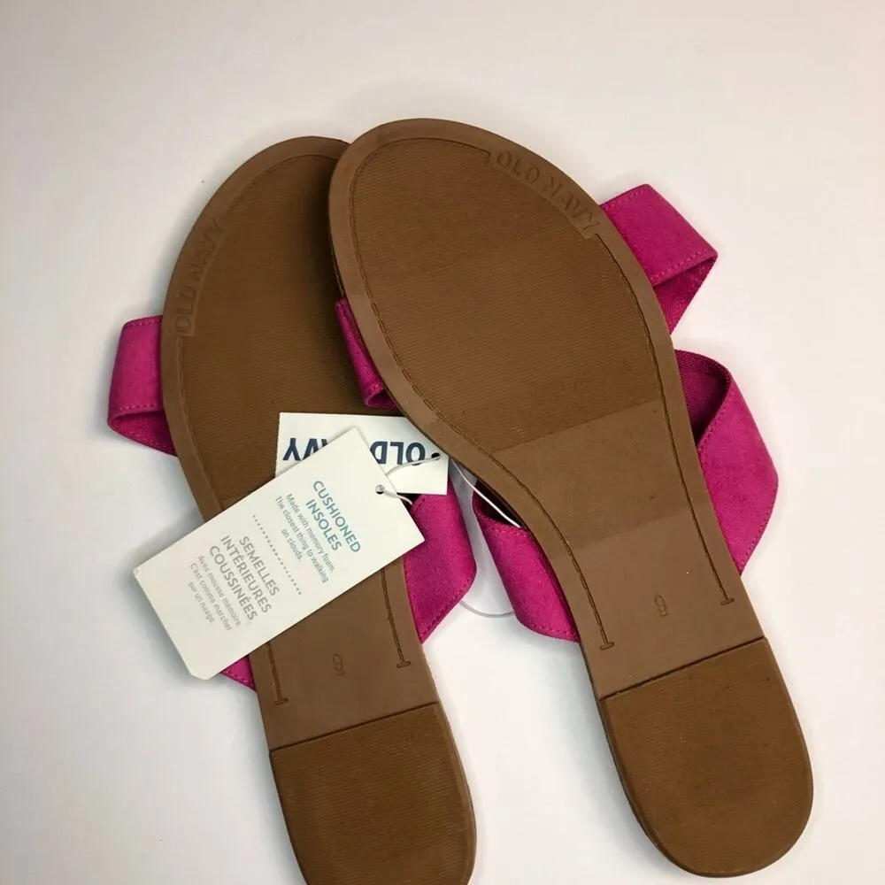 Old Navy Bright Pink Cross Strap Sandals Size 9 NWT - Image 11